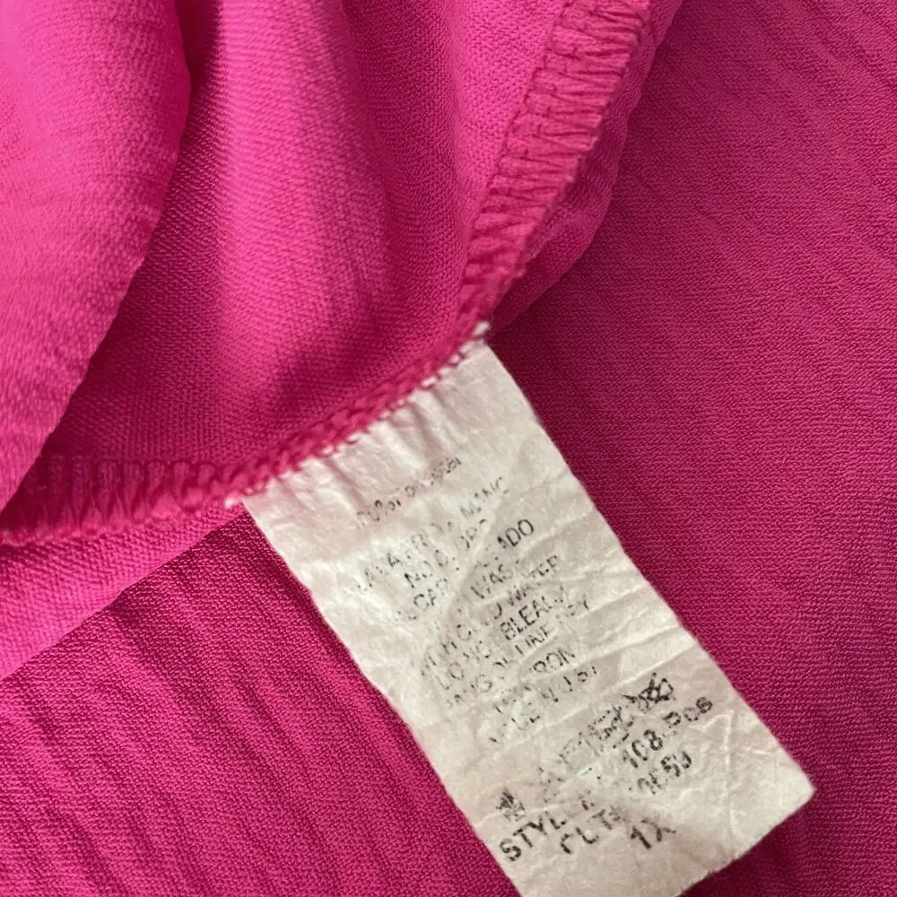Jodifl Women's Pink Top Blouse Short Sleeves Scalloped Hem Size 1X - Picture 6 of 8
